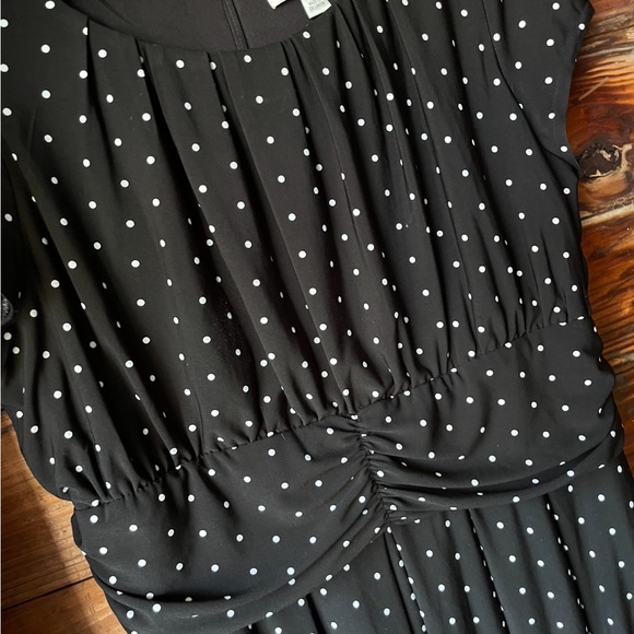 COLDWATER CREEK Maxi Dress Sleeveless Black Polka Dot Size P16 - Picture 3 of 4